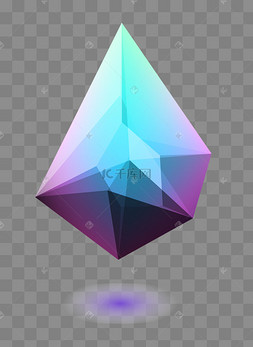 精美红钻石宝石插画精美钻石装饰插画c4d立体水晶发光钻石c4d立体水晶