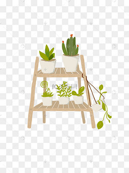 小清新彩绘花架psd设计