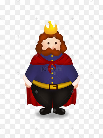 西方国王皇冠披风王子卡通童话世界国王手绘