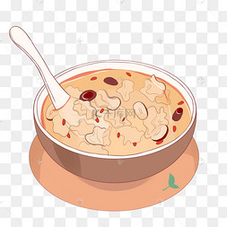 秋季秋分主题银耳莲子羹手绘插画