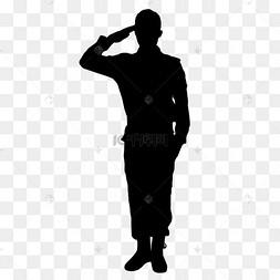 png下载ai军运会军人黑白剪影下载 png下载psd士兵军人敬礼剪影下载