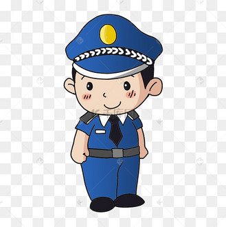 执勤中的警察手绘卡通