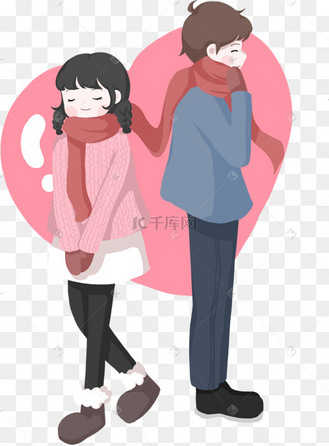 情侣温暖背对背图