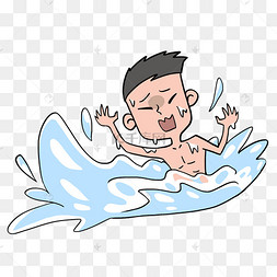 手绘溺水的人物设计