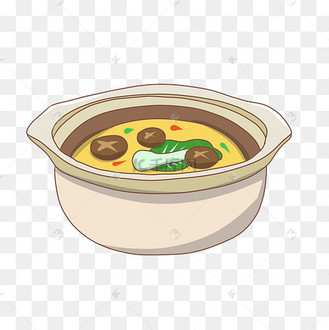 手绘美食砂锅插画