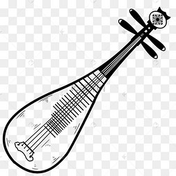 线描传统乐器琵琶