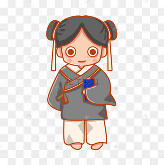 开学啦开学小女生书童形象