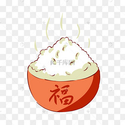 国潮美食创意烤鱼组合白色米饭白米美食黄焖鸡手绘一碗卡通米饭下载