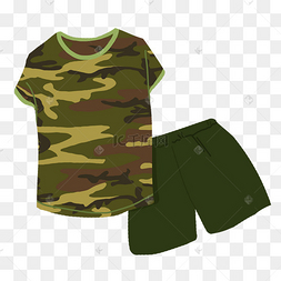 军训服装迷彩服插画