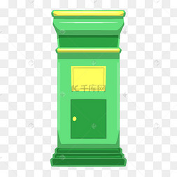 黄绿色方形邮筒