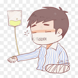 生病患者卡通形象插图