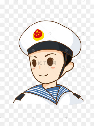 白色可爱卡通海军头像