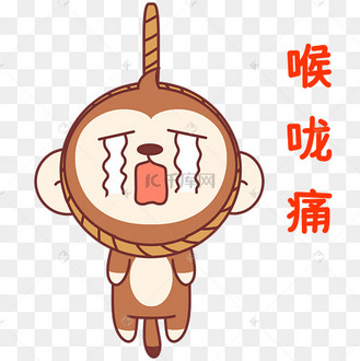 猴子喉咙痛表情包
