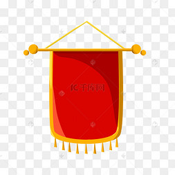 手绘红色的锦旗插画