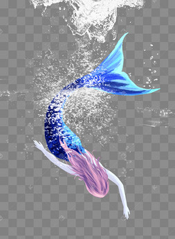 泡沫与美人鱼梦幻插画