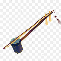 手绘古代乐器二胡