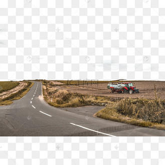 田野上工作的拖拉机