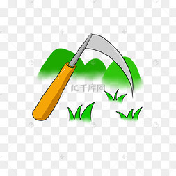 割草场田野猪年过年割肉插画股市炒股割韭菜表情包农民田地割麦子素材