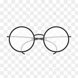 手绘简约卡通圆框近视眼镜