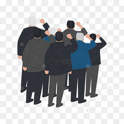 建党节手绘宣誓的老党员