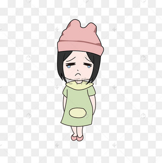 不开心的孩子悲伤忧伤人物手绘矢量