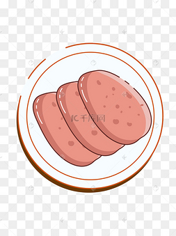 卡通手绘meb风格香肠片矢量图
