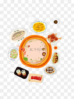 美食满汉全席元素设计