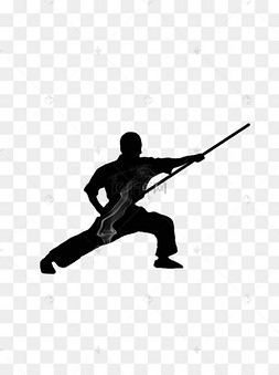 武侠人物和尚少林功夫剪影兵器武术可商用舞剑少林武术剪影武侠人物