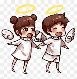 情人节天使双人翅膀光环