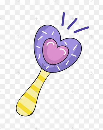 紫色手绘婴儿玩具仙女棒素材