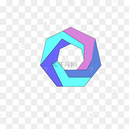 五边形立体图形插画