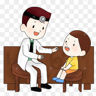 牙科医生给患者检查插画