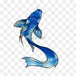 蓝色手绘鱼