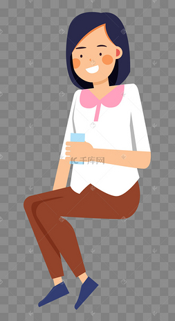 坐着的人物女孩