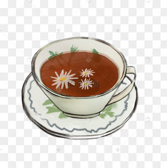 卡通养生菊花茶插画