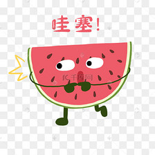 夏日可爱西瓜哇塞吃惊表情
