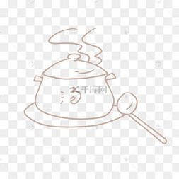 滋补乌鸡汤食物手绘元素下载 png下载psd手绘冬季进补养生汤插画下载