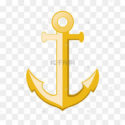 船锚剪影装饰素材图案蓝色航海用船锚手绘船锚个性纹身图案扁平化船锚