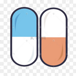 矢量图水彩卡通胶囊