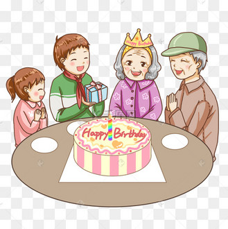 小学生孝敬老人给奶奶过生日