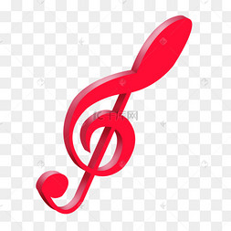 红色音乐音符