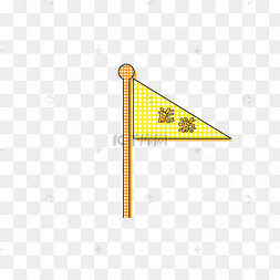 三角形带流苏导游旗素材