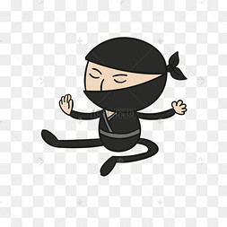 日本忍者跳跃中插画素材
