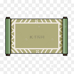 绿色的卷轴手绘插画