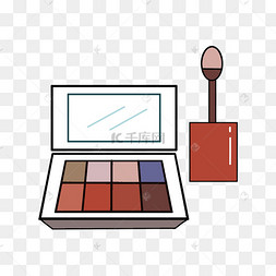 卡通美妆眼影插画