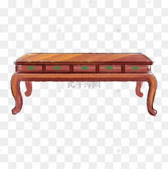 手绘复古桌子插画