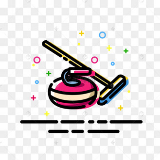 手绘mbe风格冰壶插画