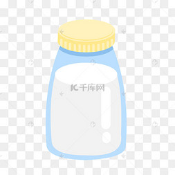 手绘美食瓶子里的酸奶