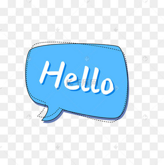 矢量图蓝色哈喽话框