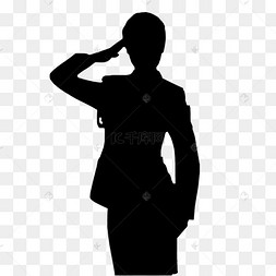 人物剪影军人敬礼